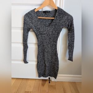 Dynamite Charcoal Long Sleeve Dress